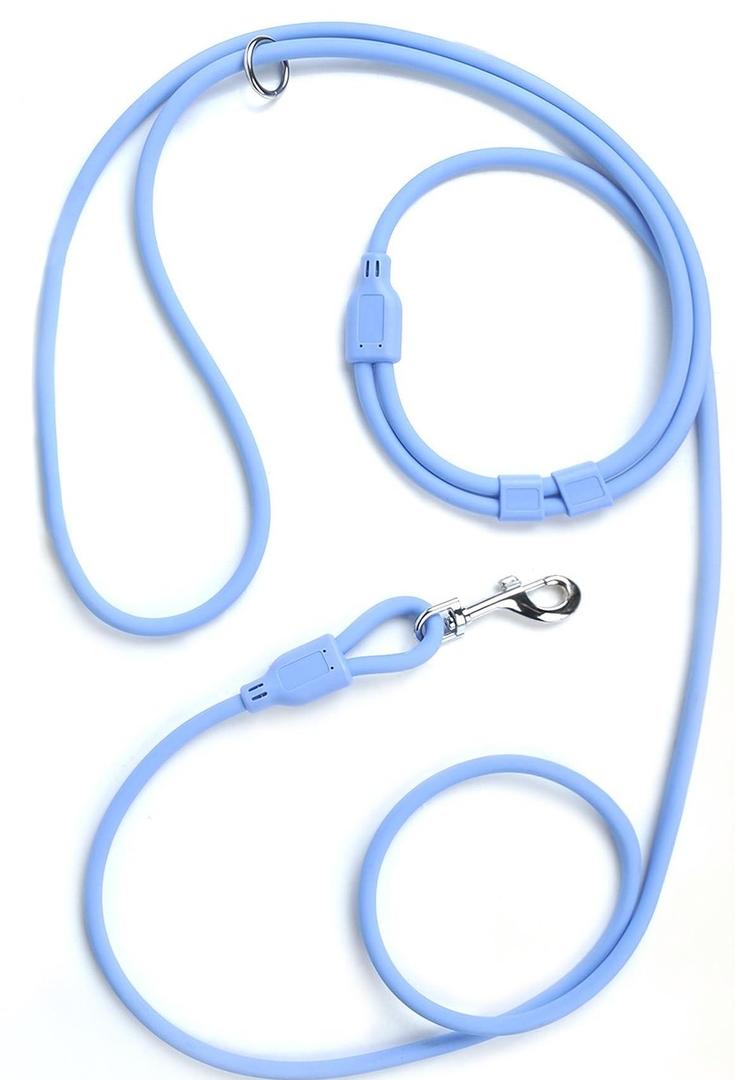 PetiFine Hands Free Dog Leash, Crossbody Waist Leash for Dog Walking, 8 ft Multifunctional Waterproof Waist Lead for Swimming,Running,Training (Large,Blue)