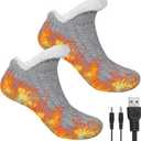 USB Heated Socks for Men Women, Anti-Slip USB Foot Warmer Knitted Thermal Heating Socks for Indoor Home Office