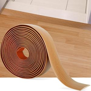20Ft Floor Transition Strip Self Adhesive Vinyl Cover Floor Strip Flat Divider Transition Strip Wood Grain Design for Laminate Floor Gaps and Doorway Transitions (20Ft x 2 Inch, Light Brown)