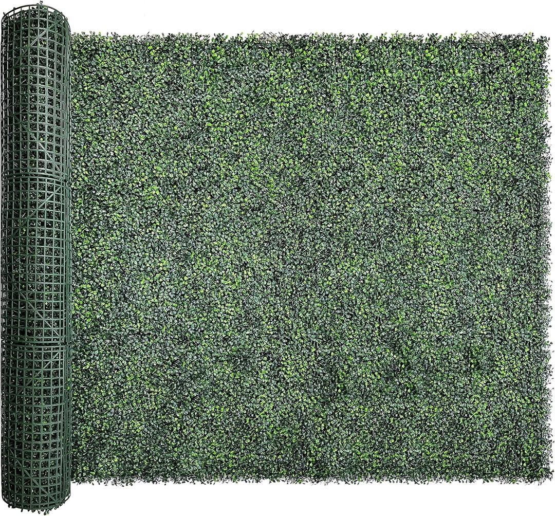 Bybeton Artificial Ivy Privacy Fence Screen,60"x120" (50 Sqft) UV-Anti Faux Boxwood Leaves Grass Wall Roll for Patio Balcony Privacy, Garden, Backyard Greenery Backdrop and Fence Decor