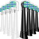 8 Pack Replacement Heads Compatible with, Brush Heads for 2 3 4 5 6 7 8 9 10 Series Electric Toothbrushes, Ultrafine Bristles, Gentle on Gums, Black/White