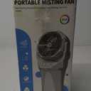 Misting Fan Portable 42800mAh Battery Powered with Remote Control, Camping Fan with RGB Ambient Light with 2L Bucket, Battery Indicator, 120 Auto Oscillating, Timing Function, Grip Handle (Yellow)