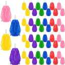 Yunsailing 48 Pieces Plastic Cheer Pompoms Sports Dance Cheerleader Pom Poms with Handles Squad Team Spirited Sports Party Dance Cheering Decorations for Adults Cheerleading