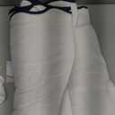 Lush Decor Coastal Chic Scallop Edge Linen Textured Bed Skirt Navy/White Single Queen - Soft Elegant Luxury Easy Fit Elastic Band Tailored Bedskirt