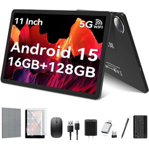 KADYBE Android 15 Tablet 11 inch, 2025 Latest Tablets with 16GB RAM 128GB ROM 1TB Expand, Tablet with Keyboard, 8000mAh Battery, Octa-Core MTK 8786 Tableta with 21 MP Camera, 11" Incell Screen