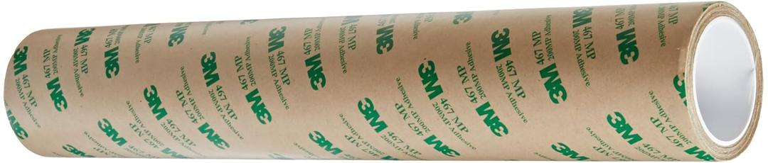 3M 467MP Clear Adhesive Transfer Tape, 3" Width x 5yd Length (1 roll)