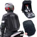 JFG RACING Motorcycle Backpack Hard Shell Carbon Fiber Pattern Waterproof Back Pack Saddlebags Riding Hardshell Storage for Men Motorcycle Accessories