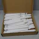 Rossesay 48 Pcs Flameless LED Taper Candles Battery Operated Candles 4 Sizes of 8.5'', 9.65'', 10.83'', 12.8'' Flameless Candlesticks Flickering for Halloween Christmas Church Wedding(White)