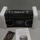 Cassette Player Boombox with Bluetooth, AM/FM/SW Radio & Record to USB, 24W Stereo Sound, 4 Power Modes, Portable Retro Stereo for Indoor Outdoor, Classic Black