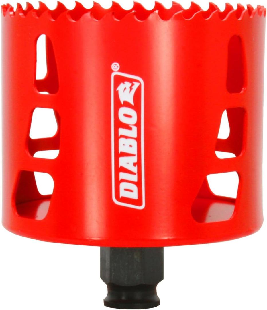Diablo Bi-Metal Hole Saw with Variable Tooth Design for Faster Cuts - Fits with Snap-Lock Plus Mandrel System - 3-1/8" Diameter, 2-3/8" Length - DHS3125