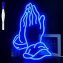 Praying Hands Neon Sign Dimmable Prayer Gesture Led Neon Light for Party Wedding Chritmas Home Decorative Wall Decor Jesus God Answers Prayer Wall Art Christian Gift