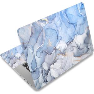 Laptop Decal Sticker Skin Cover, 11.612" 13" 13.3" 14" 15" 15.4" 15.6 inch Laptop Netbook Vinyl Skin Sticker Cover Art Notebook PC Protector (2 Wrist Pad Included), Removable Reusable, Blue Marble