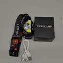 LHKNL Headlamp Flashlight, Lumen Ultra-Light Bright LED Rechargeable Headlight with White Red Light, 2-Pack Waterproof Motion Sensor Head Lamp,8 Modes for Outdoor Camping Running Hiking Fishing (Black)