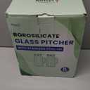 Netany 2 Pack 2.22 Liters/ 75 oz Square Glass Pitcher with Lid and Handle for Fridge, Iced Tea and Coffee Carafe Beverage Serveware, Heat Resistant Borosilicate Water Jug for Hot/ Cold Drinks and Milk