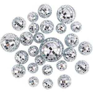 Framendino, 45  Pack Disco Balls Cake Decor Mini Mirror Ball Topper 70s Themed Party Decoration 4 Sizes