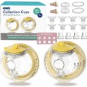 HandsFree Collection Cups Compatible with Spectra S1 S2 S9, Replace Breast Pump Kits Compatible with Spectra Breast Pumps, 27mm Flange + 17/19/21/24mm Inserts