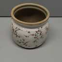 Ninehaoou Vintage Planter Large Ceramic Plants Pot Beige Red Rustic Floral Ice Crack Cottage Scroll Vase Flower Vase Pot Indoor Plants Home Kitchen Decor Farmhouse Antique Decorative Gifts