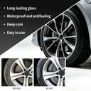 4PCS Premium Tire Coating & Trim Restorer, Car Tire Shine with Sponge Bring Back the Original Deep Black Shine to Rubber and Plastic Long-Lasting Ceramic Coating & UV Protection, Nourish Renewal