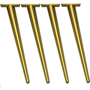 Osring 24 Inch Furniture Legs Gold Round Tapered Metal Table Leg, Slant Cabinet Furniture Feet Hardware for Coffee Table, 4 Pack, Gold 