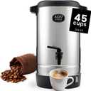 Commercial Coffee Maker 45-Cup Large Coffee Urn with Percolator Coffee Pot Electric 6.9L Stainless Steel Fast Brew Hot Water Dispenser for Tea Catering Events Home Office Easy Cleaning