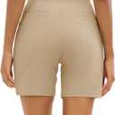 MAGCOMSEN Women's High Waisted Hiking Golf Shorts with 4 Pockets 7" Lightweight Stretchy Athletic Running Summer Shorts (M)