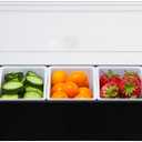 Ice Cooled Condiment Serving Container-5 Compartment Chilled Garnish Tray Bar Caddy with Hinged Lid (5 Compartments)