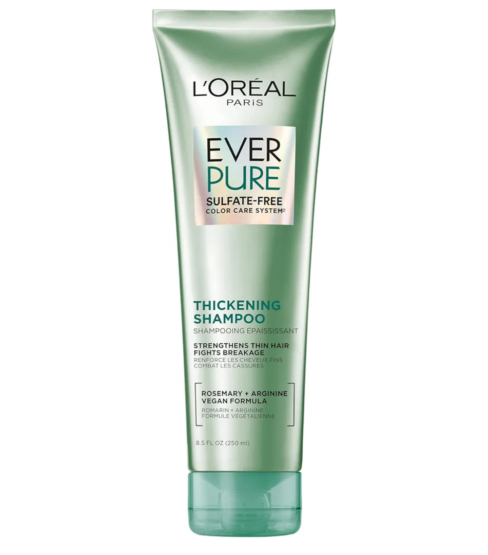 L'Oreal Paris Thickening Sulfate Free Shampoo, Thickens + Strengthens Thin, Fragile Hair, Hair Care with Rosemary Leaf, EverPure, 8.5 Fl Oz 