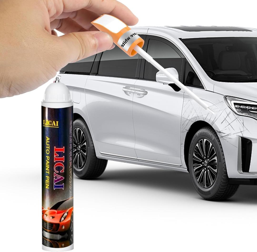 Pure White Touch Up Paint for Cars, Auto Pure White Car Paint Touch Up Pen, Two-In-One Car Scratch Repair Pen, Quick & Easy Solution to Repair Minor Automotive Scratches Touch Up Paint Pen 12ML(White)