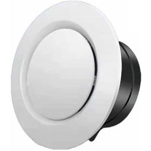 4 inch ABS Adjustable Air Vent White Round Soffit Exhaust Vent for Inline Duct Fan Outlet Vent(3.74 Inch, Front Panel:5.9 Inch)
