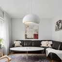 Wabi Sabi Pendant Light Oval, 15.7in Japanese Ceiling Fixture for Dining Room Kitchen Island Hallway Bedroom Restaurant, Modern Japandi Minimalist Hanging Lamp White E26 Base (40cm/15.7in)
