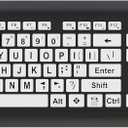 Magnus 325 | Wireless Large Print Full Size Computer Keyboard | High Contrast Black & White Keys | Soft Buttons | Ideal for Visually Impaired, Beginners and Seniors | Plug & Play