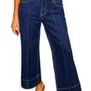 Astylish Women's Stretchy Breathable Straight Wide Leg High Waist Jeans Tummy Control Boyfriend Casual Flare Cropped Ankle Denim Trouser Plus Size Spring Clothes Navy Blue Size 18