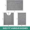 HOMEIDEAS Bathroom Rugs Sets 3 Piece, Super Soft and Absorbent Non Slip Microfiber Toilet Bath Mat with U-Shaped (Grey)