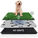 HQ4US Dog Grass Pad with Tray, Odor Free Grass Pee Pad for Dog Litter Box