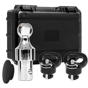60638 Puck System Gooseneck Hitch Ball Kit, Gooseneck Ball with Box, Compatible with 2013-2024 Dodge RAM 2500 3500, Gooseneck Hitch Ball for Truck Bed with 2 Gooseneck Safety Chain Anchors