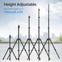 Ulanzi TT43 Extendable Photography Light Stand, Adjustable 6.23ft Aluminum Tripod, Reversible Portable Studio Lighting Tripod for  Continuous Output Lighting/Strobe Light/Webcams/Cameras/Softbox