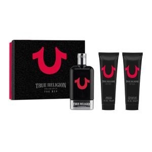 True Religion Men 3-Piece Gift Set - Men's Cologne - 3.4 fl oz EDT,3 oz ml Shower Gel, 3 oz Aftershave Balm - citrus, woody, aromatic fougere - bergamot, aquatic, spicy, orange blossom, cedar