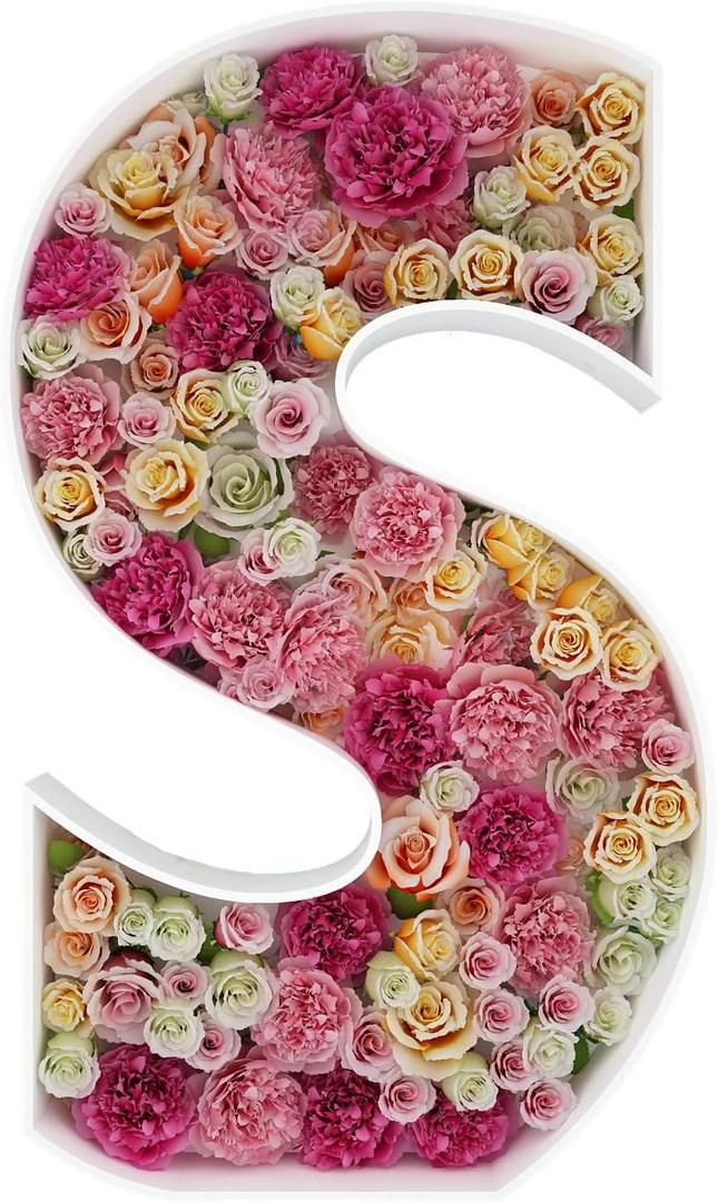 2FT Letter S Mosaic Balloon Frame Letter DIY Fillable Letters Kit for Birthday Party Wedding Backdrop Decor