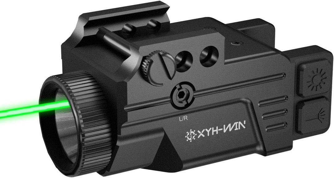 Aluminum 600 Lumens Light Green Laser Combo for Taurus G2c G3C with Strobe Function, Pistol Laser Sight and Weapon Light Fits for Picatinny Rail & Full Compact Rail, TypeC Rechargeable,IPX6 Waterproof