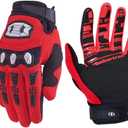 Seibertron Unisex BMX MX ATV MTB Racing Mountain Bike Bicycle Cycling Off-Road/Dirt Bike Gloves Road Racing Motorcycle Motocross Sports Gloves Touch Recognition Full Finger Glove (Red)