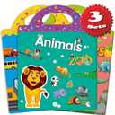 Reusable Sticker Books for Toddlers Kids Age 3+, Toddler Toys, 9 Sets Sticker Books Learning Activities, Kids Learning Toys, Travel Toys Gifts - Animals, Dinosaurs and Vehicles Pack of 3