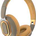 H7 Foldable Bluetooth Headphones, Over-the-Ear Wireless Headphones with HiFi Surround Sound and 1.5m USB-Cable,Soft Lightweight Headset with Mic,for Android and iOS for Gift (Brown-Green)