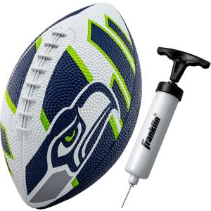Franklin Sports NFL Team Footballs - Rubber Youth Mini Balls for All Teams - Kids 8.5" Football + Air Pump Sets - Official NFL Licensed