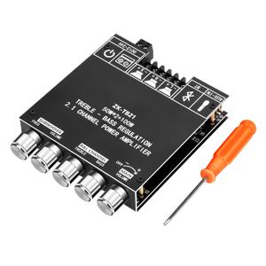 ZK-TB21 Bluetooth Amplifier Board,50W+50W+100W 2.1 Channel Subwoofer Amp Board with Treble and Bass Control,DC 12-24V, Bluetooth and AUX Inputs, DIY Wireless Speakers AMP Board, Password Free