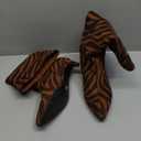 Knee High Boots for Women Pointed Toe Kitten Heel Casual Fashion Long Boots (6.5, Zebra Pattern)