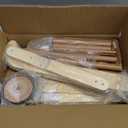 Asweets 2 in 1 Wooden Baby Walker Push and Pull Doll Stroller, Shopping Cart Learning Walker for Boys and Girls, Sit Stand Learning Toddler Toy (Brown)