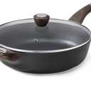 SENSARTE Nonstick Frying Pan Skillet with Lid, 12 Inch Large Deep Frying Pan, 5 Qt Non Stick Sauté Pan with Cover, Induction Pan, Healthy Non Toxic Cooking Pan with Helper Handle, PFOA PFOS Free (Classic Black)