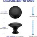Ravinte 60 Pack Matte Black Kitchen Cabinet Knobs 1-1/4 Inch Round Drawer Pulls Flat Black Stainless Steel Drawer Handles Door Hardware for Dresser Cabinets