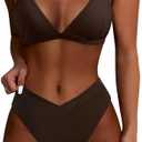 SUUKSESS Women Triangle High Cut Bikini Sets Sexy High Waisted 2 Piece Swimsuit, Large