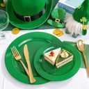 FLOWERCAT 60PCS Green Plates & St. Patrick's Day Plates - Heavy Duty Dark Green plates Disposable for St. Patrick's Party&Easter- Include 30PCS 10.25" Dinner Plates & 30PCS 7.5" Dessert Plates